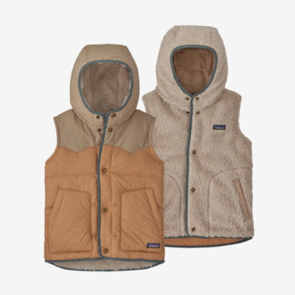 Patagonia Kids Reversible Tan and Cream Vest